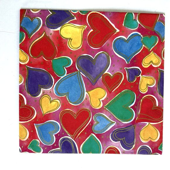 Vtg Birthday Gift Wrap Balloons Hearts Happy Birthday Wrapping Paper 3 Designs - Picture 4 of 4